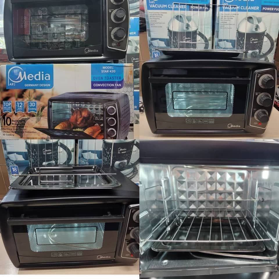 🔰آون توستر  ولومی مدیا🔰 🔹️مدل:420 🔹️ظرفیت:60 لیتری 🔹️ترموسات:دارد 🔹️لامپ داخلی:دارد 🔹️جوجه گردان:دارد 🔹️تایمر 90 دقیقه ای:دارد 🔹️جنس درب:نشکن و ضد حرارت 🔹️رنگبندی:مشکی،سفید،نقره ای  🔴بالاترین کیفیت توستر  🔥